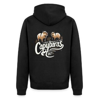 Capybara Capybara Rongeur Animal - Veste à capuche bio Premium Unisexe - noir - Dos - Nico (187cm)