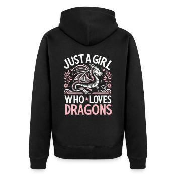 Dragon Mystique Dragon Fantaisie - Veste à capuche bio Premium Unisexe - noir - Dos - Nico (187cm)
