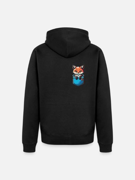 Renard Renards Animal - Veste à capuche bio Premium Unisexe - noir