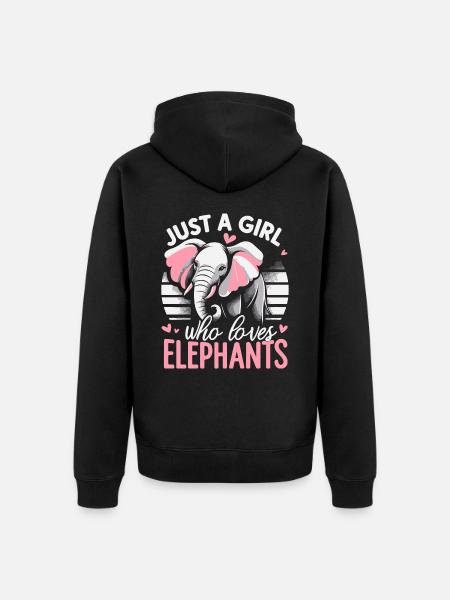 Elephant Animal Elephant Zoo - Unisex Premium Organic Zip Hoodie - black