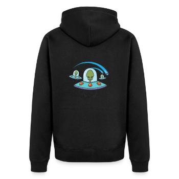 Étoile filante avec ciel extraterrestre - Veste à capuche bio Premium Unisexe - noir - Dos - Nico (187cm)
