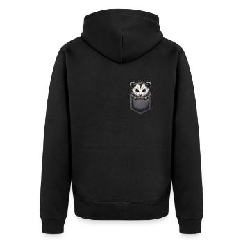 Opossum Possum Animal - Unisex Premium Organic Zip Hoodie - black - Back - Nico (187cm)