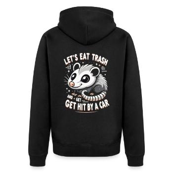 Opossum Possum Animal - Unisex Premium Organic Zip Hoodie - black - Back - Nico (187cm)