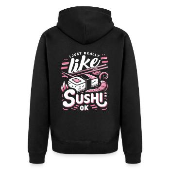 Sushi Japanisches Essen Maki Sushi Kawaii - Unisex Premium Bio Zip Hoodie - Schwarz - Hinten - Nico (187cm)