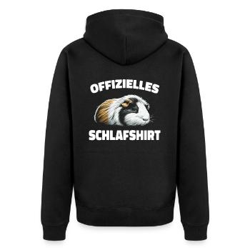 Meerschweinchen Kurzhaar Langhaar Crested Hunde - Unisex Premium Bio Zip Hoodie - Schwarz - Hinten - Nico (187cm)