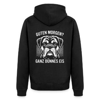 Sarkasmus Ironie Lustige Sarkastische Sprüche - Unisex Premium Bio Zip Hoodie - Schwarz - Hinten - Nico (187cm)