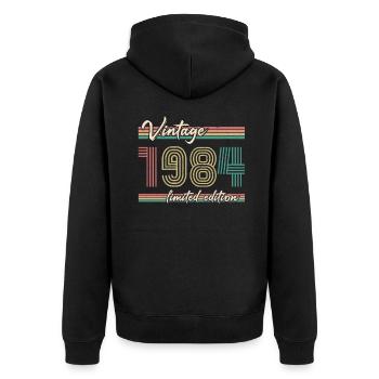 1984 ST Darkline vintage - Cadeau d’anniversaire 1984 - Veste à capuche bio Premium Unisexe - noir - Dos - Nico (187cm)