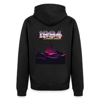 1994 SW Pyramide limitierte Auflage - 1994 Geburtstag - Unisex Premium Bio Zip Hoodie - Schwarz - Hinten - Nico (187cm)