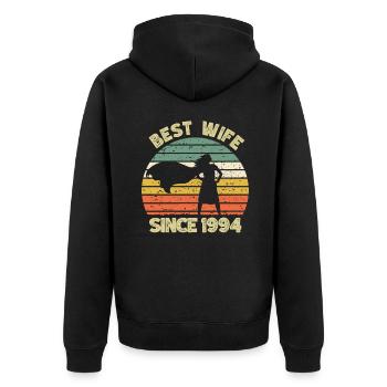 Best wife since 1994 - 1994 Birthday gift - Unisex Premium Organic Zip Hoodie - black - Back - Nico (187cm)