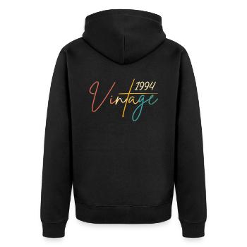 Elegant and vintage 1994 - 1994 Birthday gift - Unisex Premium Organic Zip Hoodie - black - Back - Nico (187cm)