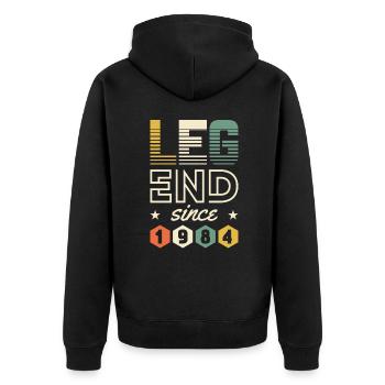 Legend since 1984 - 1984 Birthday gift - Unisex Premium Organic Zip Hoodie - black - Back - Nico (187cm)