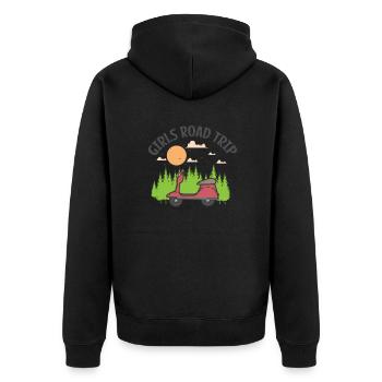 Filles Road Trip Voyage Aventure Route - Veste à capuche bio Premium Unisexe - noir - Dos - Nico (187cm)