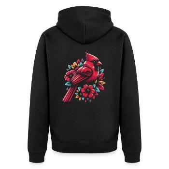 Cardinal Rouge Cardinal Oiseau Rouge Cardinal - Veste à capuche bio Premium Unisexe - noir - Dos - Nico (187cm)