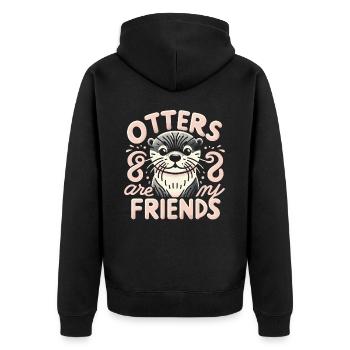 Loutre Loutre Loutre de mer - Veste à capuche bio Premium Unisexe - noir - Dos - Nico (187cm)