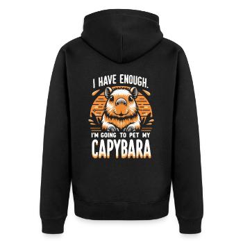 Capybara Capybara Rongeur Animal - Veste à capuche bio Premium Unisexe - noir - Dos - Nico (187cm)
