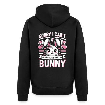 Lapin, Lapin, Animal, Animal De Compagnie, Lapins - Veste à capuche bio Premium Unisexe - noir - Dos - Nico (187cm)