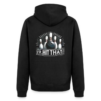 Bowling Bowler Pin Ball Bowling Ball - Unisex Premium Bio Zip Hoodie - Schwarz - Hinten - Nico (187cm)