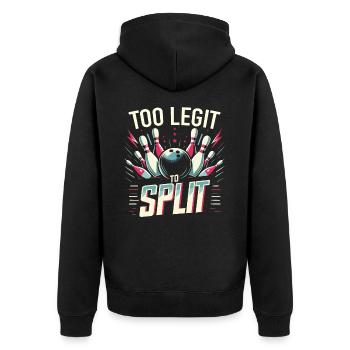 Bowling Bowler Pin Ball Bowling Ball - Unisex Premium Bio Zip Hoodie - Schwarz - Hinten - Nico (187cm)
