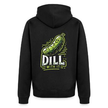 Gurke Essiggurke Gewürzgurke Essen Dill - Unisex Premium Bio Zip Hoodie - Schwarz - Hinten - Nico (187cm)
