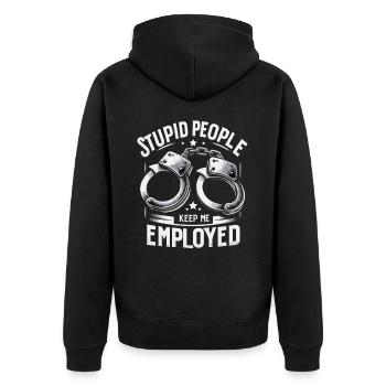 Agent correctionnel Gardien Agent correctionnel - Veste à capuche bio Premium Unisexe - noir - Dos - Nico (187cm)