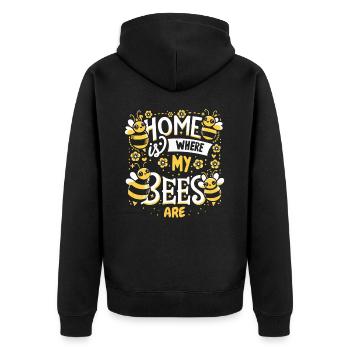 Honigbiene Imker Bienen Biene - Unisex Premium Bio Zip Hoodie - Schwarz - Hinten - Nico (187cm)