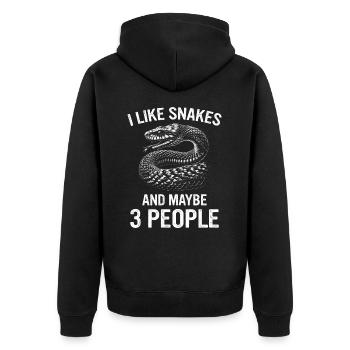 Snake, Snake, Animal - Unisex Premium Organic Zip Hoodie - black - Back - Nico (187cm)
