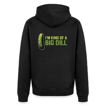 Gurke Essiggurke Gewürzgurke Essen Dill - Unisex Premium Bio Zip Hoodie - Schwarz - Hinten - Nico (187cm)