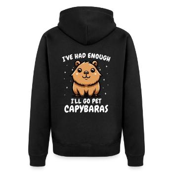 Capybara Capybara Rongeur Animal - Veste à capuche bio Premium Unisexe - noir - Dos - Nico (187cm)