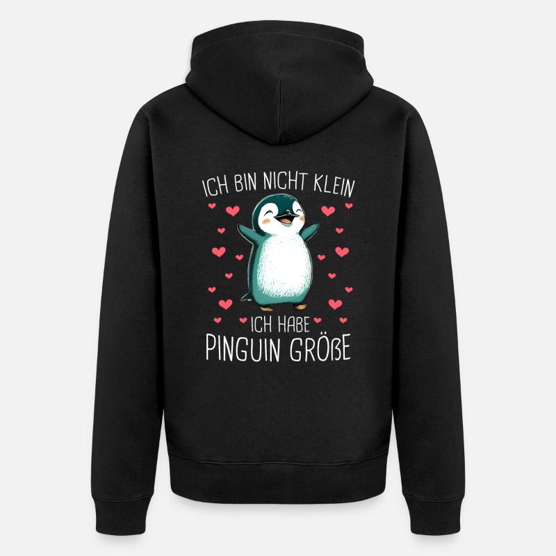 Pingouin, petits pingouins, manchot empereur - Veste à capuche bio Premium Unisexe - noir