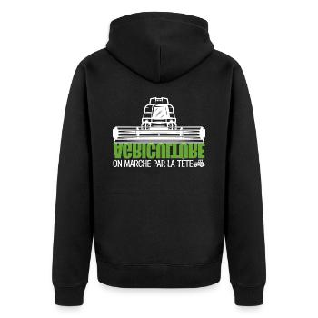 French farmers, farmer, agriculture. - Unisex Premium Organic Zip Hoodie - black - Back - Nico (187cm)