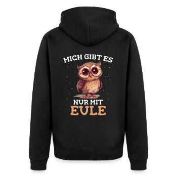 Noctambule, Hibou, Hibou, Oiseau - Veste à capuche bio Premium Unisexe - noir - Dos - Nico (187cm)