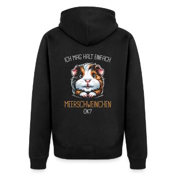 Cochon d’Inde à poil long chiens à crête à poil long - Veste à capuche bio Premium Unisexe - noir - Dos - Nico (187cm)