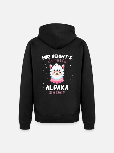 Alpaca Llama Alpacas Animal - Unisex Premium Organic Zip Hoodie - black