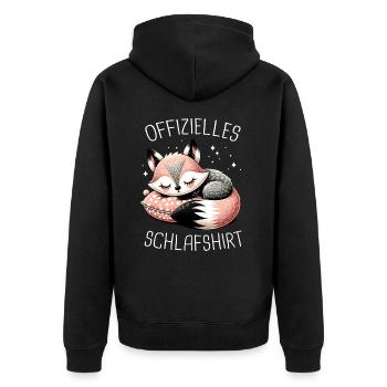 Fuchs Füchse Wildtier Waldtier Rotfuchs - Unisex Premium Bio Zip Hoodie - Schwarz - Hinten - Nico (187cm)