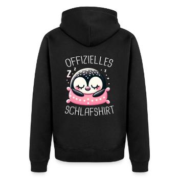 Pinguin Zwergpinguine Kaiserpinguin - Unisex Premium Bio Zip Hoodie - Schwarz - Hinten - Nico (187cm)