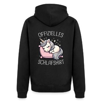 Unicorn Unicorns Mythical Creatures Mystical - Unisex Premium Organic Zip Hoodie - black - Back - Nico (187cm)