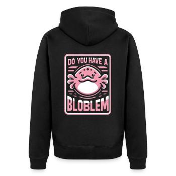 Blobfish Poisson Drôle Blob Blobby Blob Poisson - Veste à capuche bio Premium Unisexe - noir - Dos - Nico (187cm)