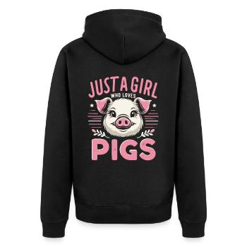 Cochon Animal - Veste à capuche bio Premium Unisexe - noir - Dos - Nico (187cm)