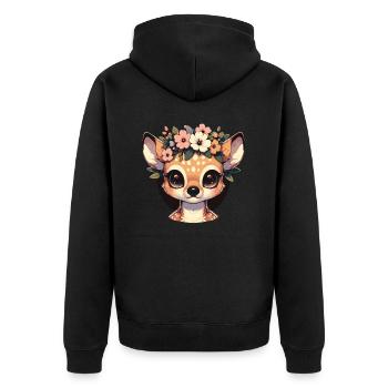 Deer, Deer, Hunter, Animal - Unisex Premium Organic Zip Hoodie - black - Back - Nico (187cm)
