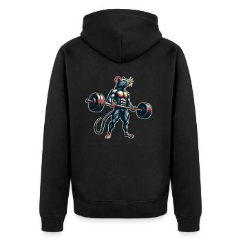 Weightlifting, Fitness, Bodybuilding, Weightlifters - Unisex Premium Organic Zip Hoodie - black - Back - Nico (187cm)