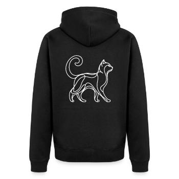 Chat, Amoureux Des Chats, Propriétaire De Chat, Chaton - Veste à capuche bio Premium Unisexe - noir - Dos - Nico (187cm)