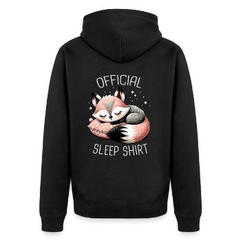 Fuchs Füchse Tier - Unisex Premium Bio Zip Hoodie - Schwarz - Hinten - Nico (187cm)
