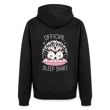 Igel Stachelig Tier Igel - Unisex Premium Bio Zip Hoodie - Schwarz - Hinten - Nico (187cm)