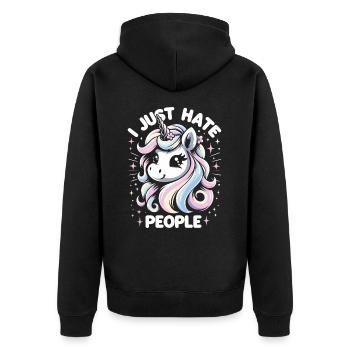 Licorne Licornes Conte de fées Magique - Veste à capuche bio Premium Unisexe - noir - Dos - Nico (187cm)
