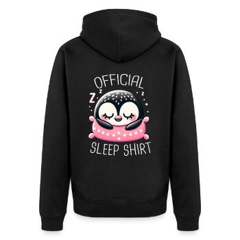 Pinguin Pinguine Tier - Unisex Premium Bio Zip Hoodie - Schwarz - Hinten - Nico (187cm)