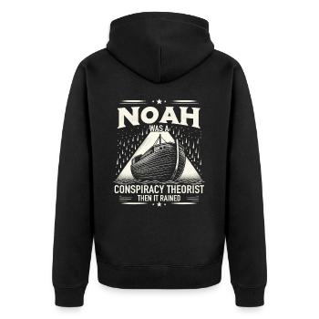Théoricien du complot théorie du complot - Veste à capuche bio Premium Unisexe - noir - Dos - Nico (187cm)