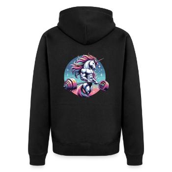 Weightlifting, Fitness, Bodybuilding, Weightlifters - Unisex Premium Organic Zip Hoodie - black - Back - Nico (187cm)