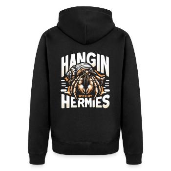 Krabbe Einsiedlerkrebs Krabben Krebs - Unisex Premium Bio Zip Hoodie - Schwarz - Hinten - Nico (187cm)