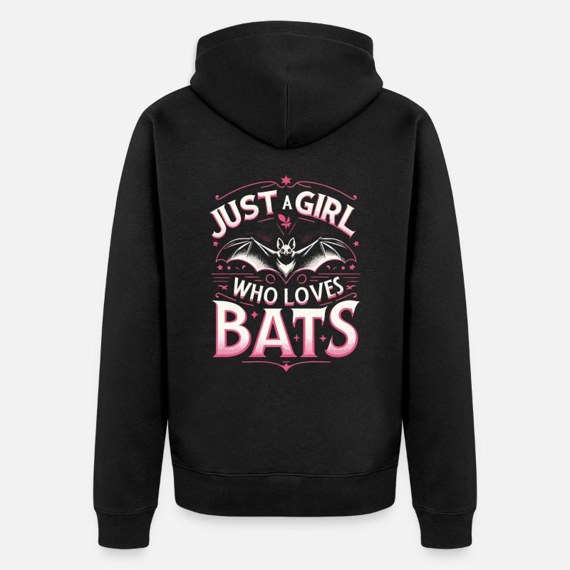 Chauve-souris oiseau nocturne - Veste à capuche bio Premium Unisexe - noir