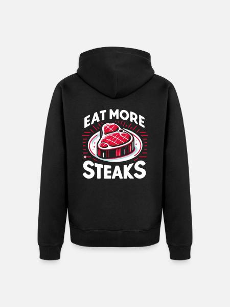 Steak Meat Grilling - Unisex Premium Organic Zip Hoodie - black